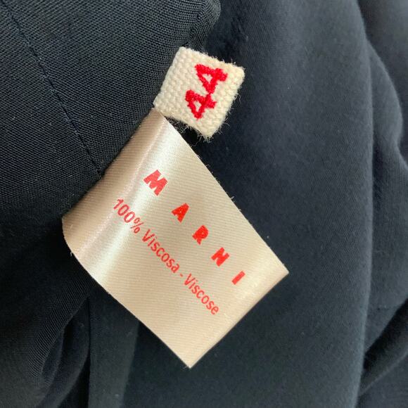 MARNI Viscose Sleeveless V-Neck Cocoon Shift Dress Black Women's Size 44 US 8 - Picture 4 of 5